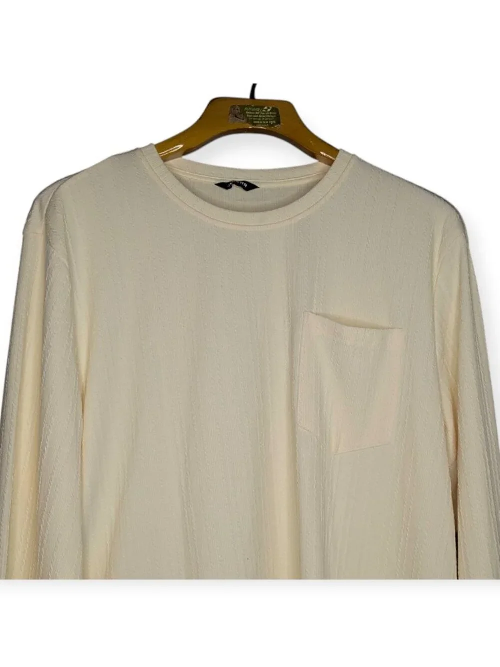 J Mierr Cream Long Sleeve Pull Over Lightweight Sweater Men's Size XXL